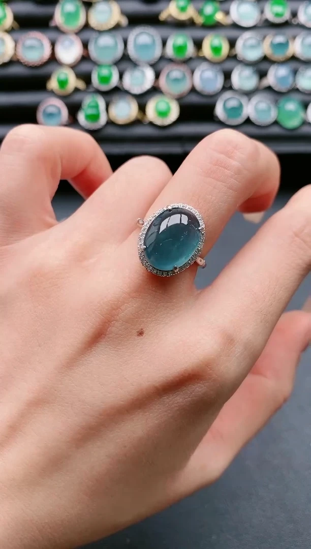 【闪购商品】翡翠戒指银S925镶嵌111111111