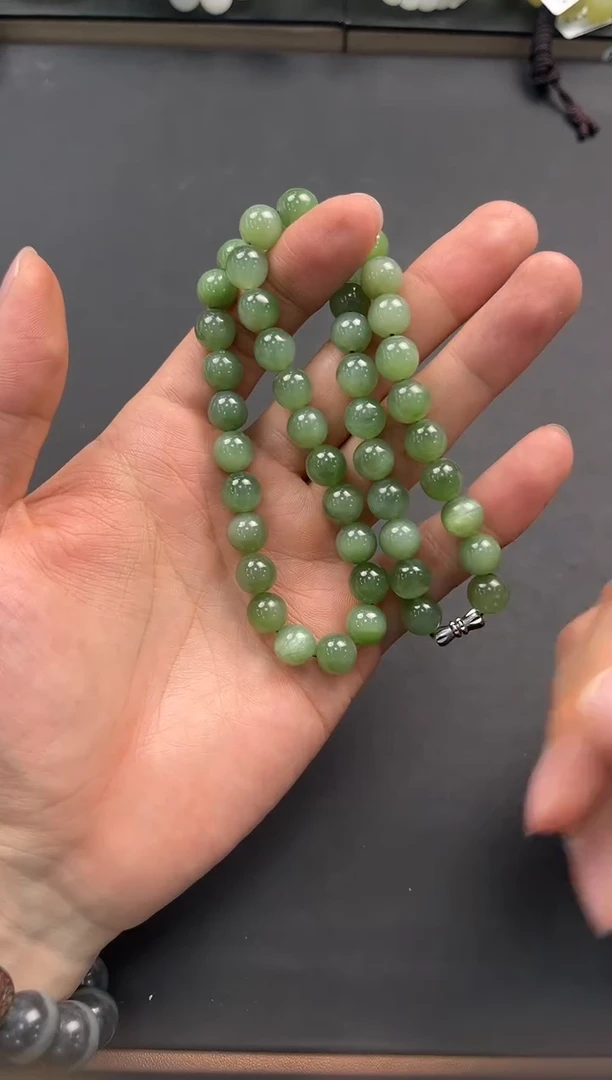 未镶嵌手串和田玉俄碧妈妈链卡10微色差