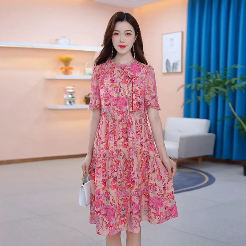 【连衣裙】夏季新款时尚气质高贵洋气百搭阔版显瘦减龄宽松连衣裙