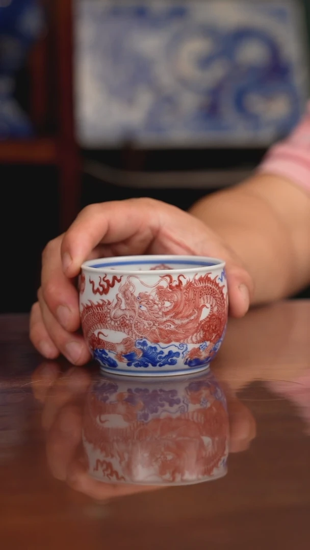 自成堂柴窑青花釉里红