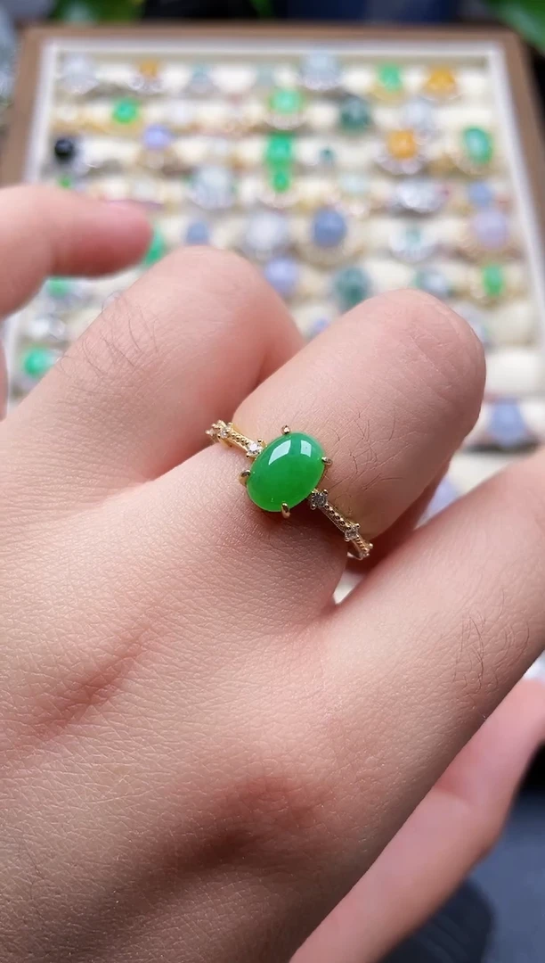 银S925镶嵌戒指翡翠88