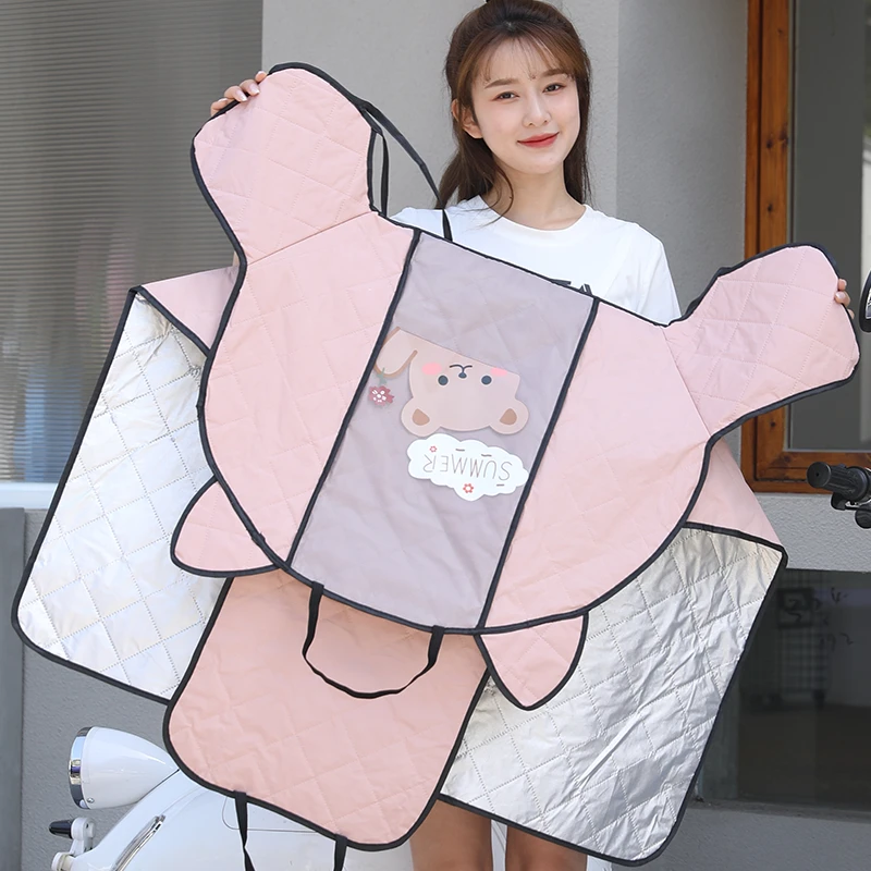 电动车挡风被夏季防晒防雨罩电瓶摩托车薄款遮阳防风四季通用春秋