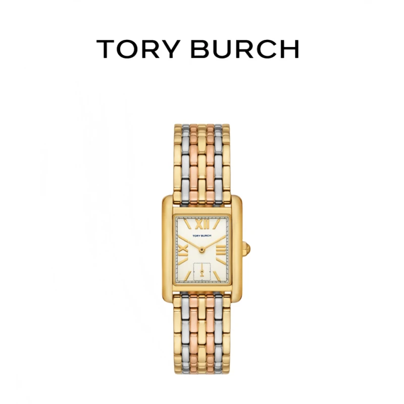 Tory Burch汤丽柏琦女士时尚链条小方表简约设计石英腕表TBW1078