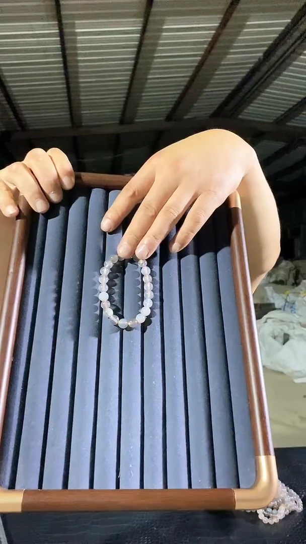 水晶手链未镶嵌纯天然烟灰玛瑙手链