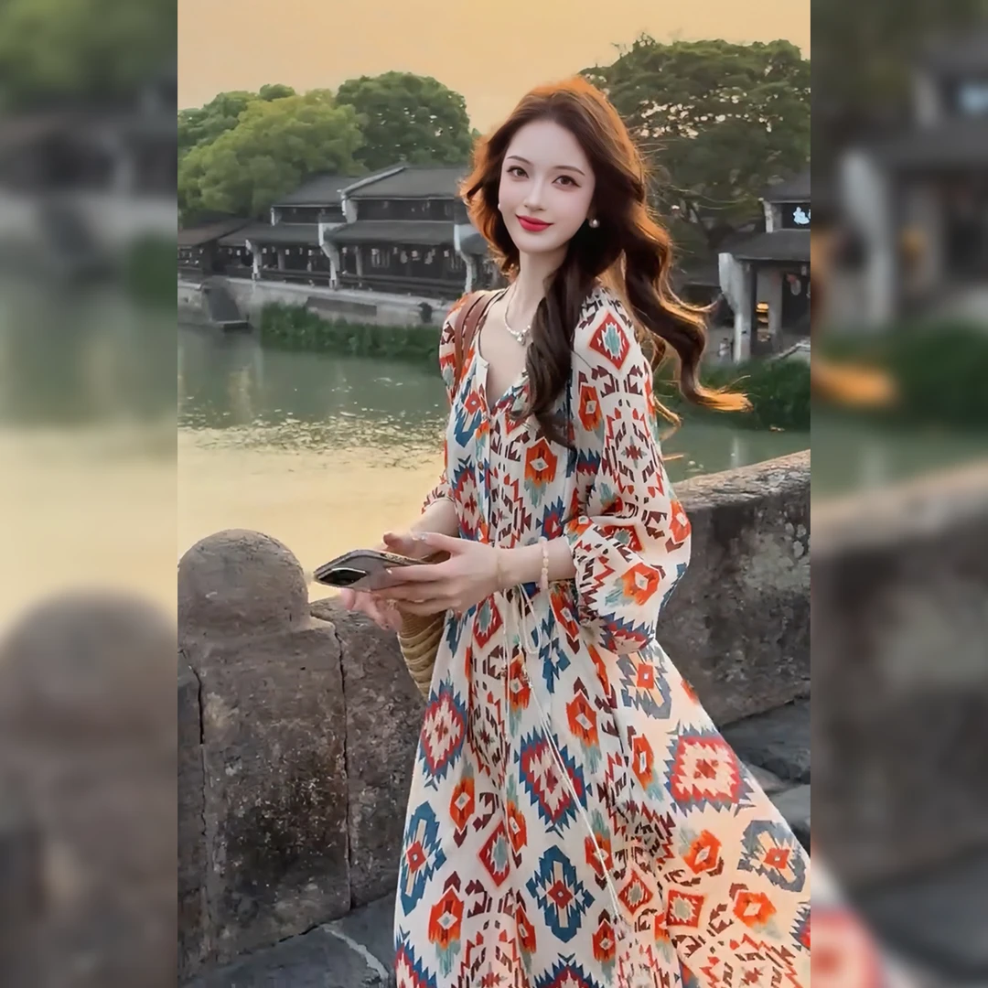 Linda姐高端线【欧若风】新款慵懒风高贵法式连衣裙子AS5LYH0746