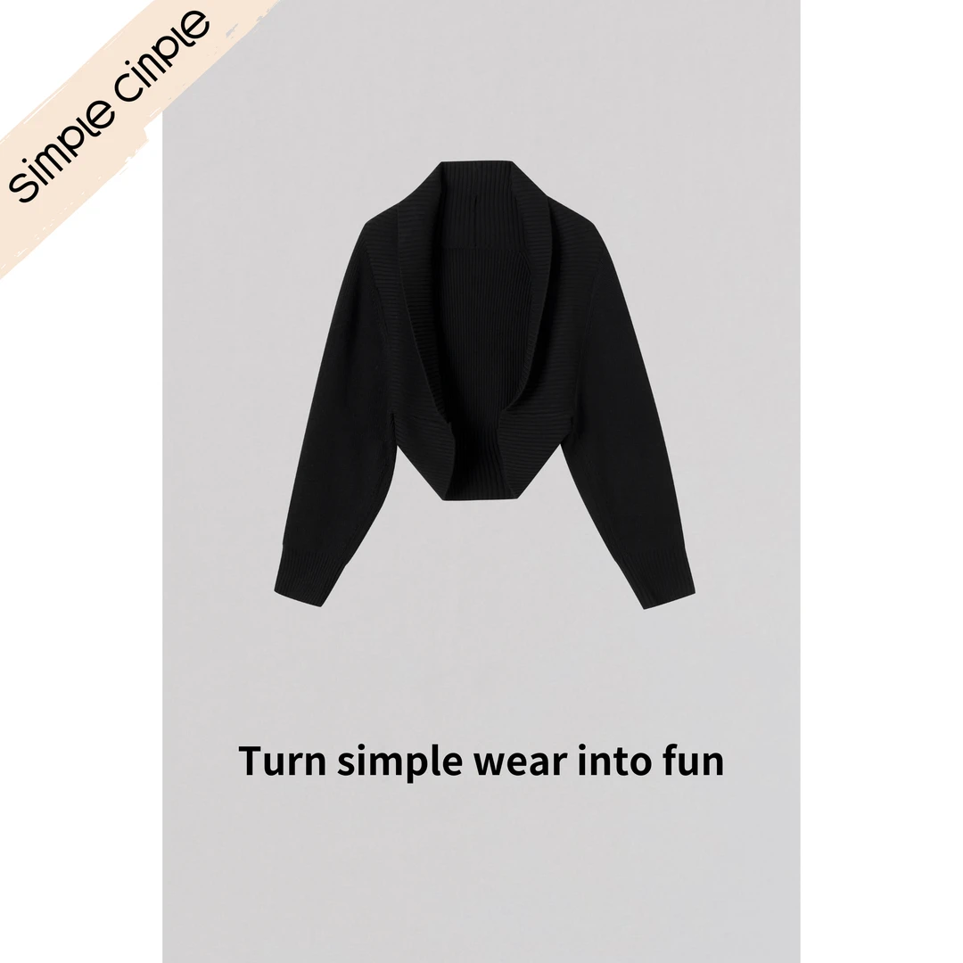 simple cinple｜「巴黎绒雾」法式松弛感不规则毛衣外套 设计师款