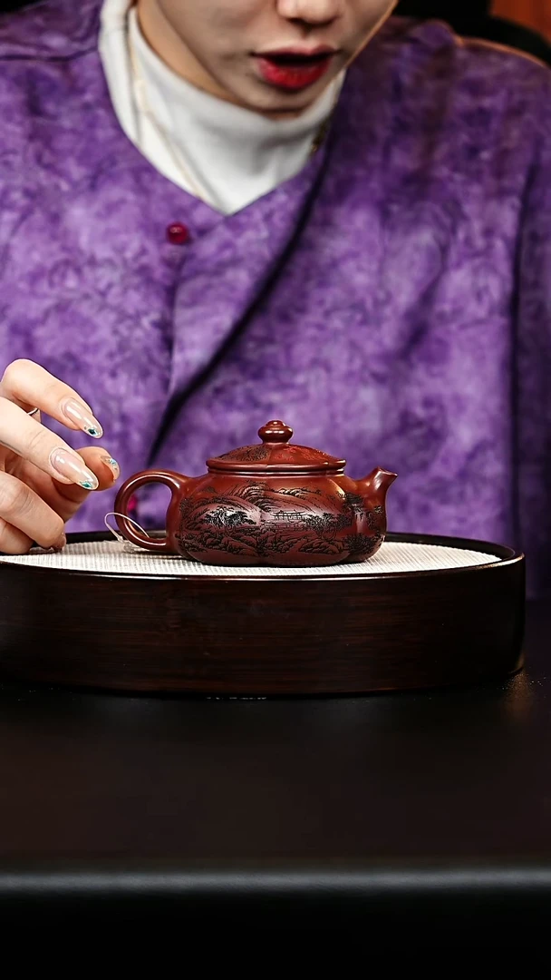 茶壶紫砂寒江壶