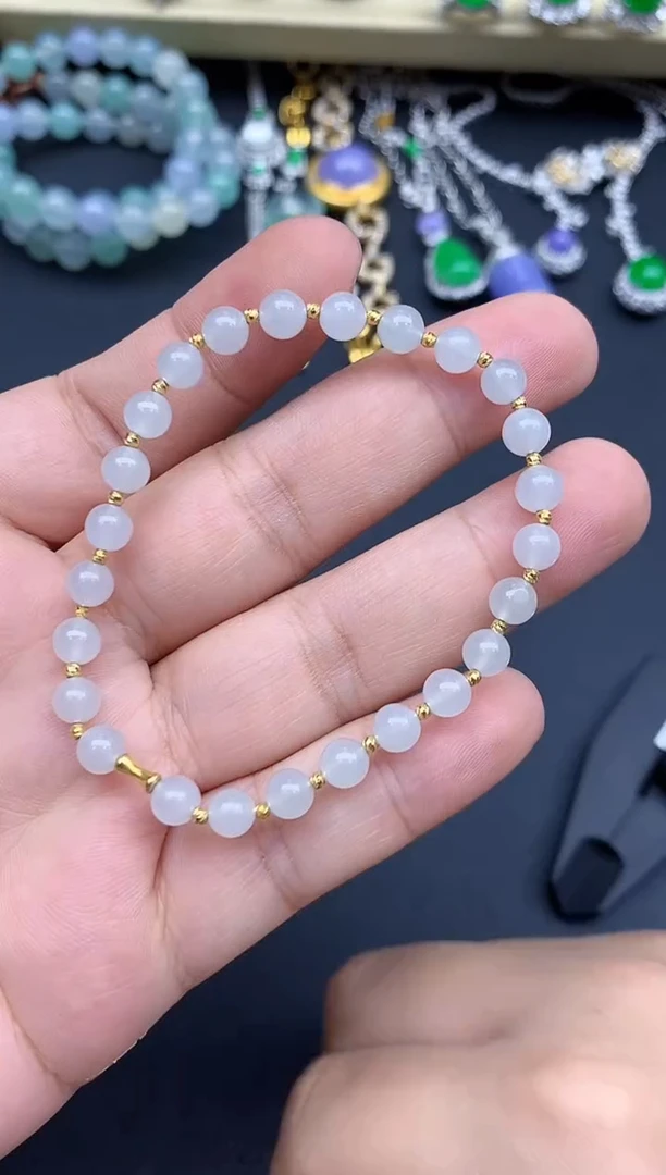 18K金镶嵌手链翡翠157-春日珠宝