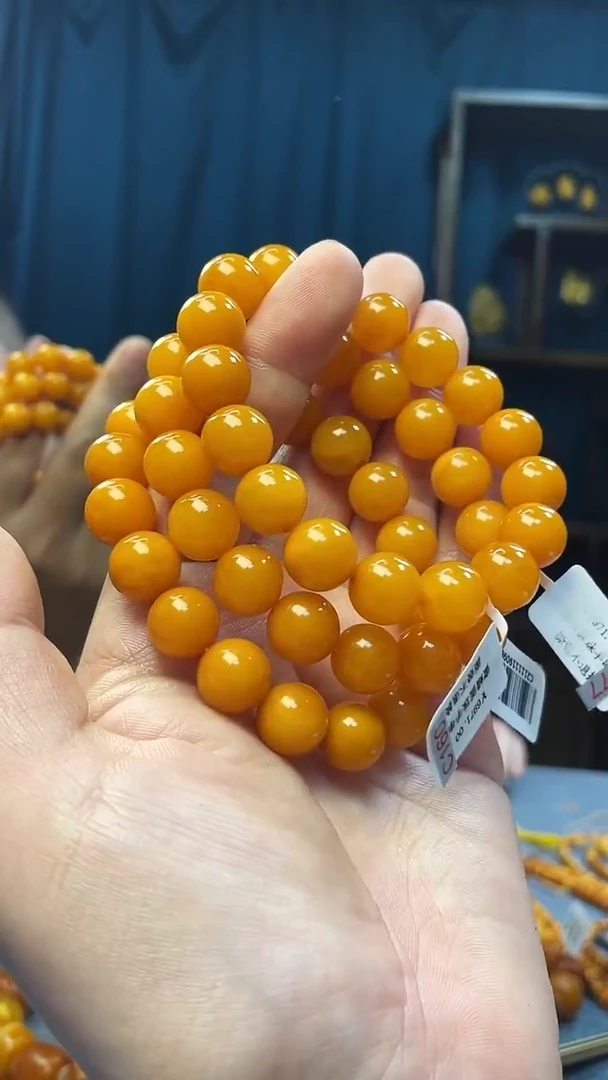 手串琥珀未镶嵌蜜蜡圆珠手串（多样性发其一）