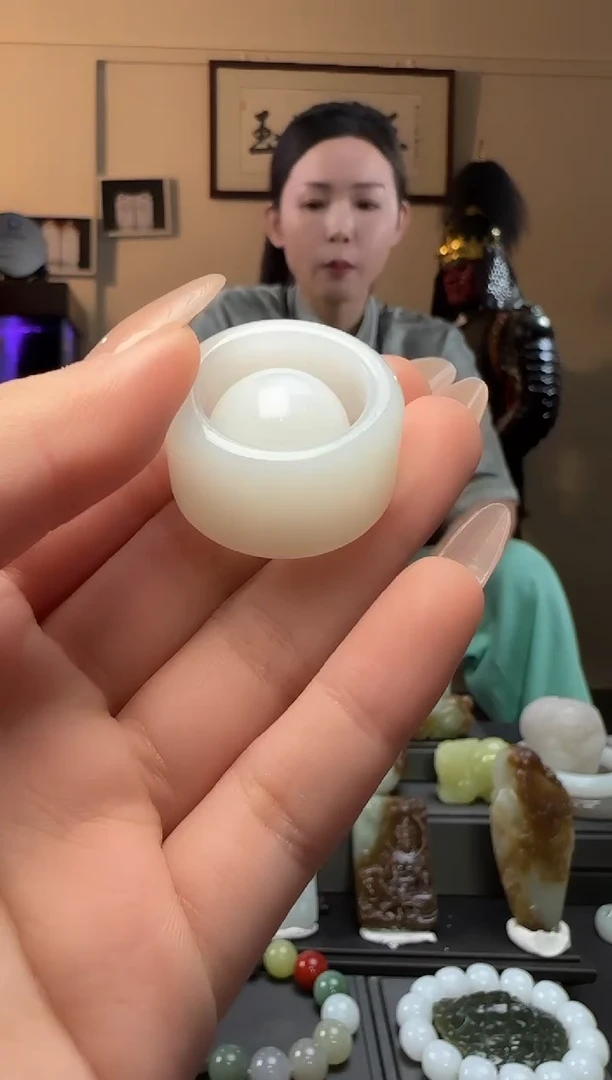 【闪购商品】和田玉白玉扳指未镶嵌一套