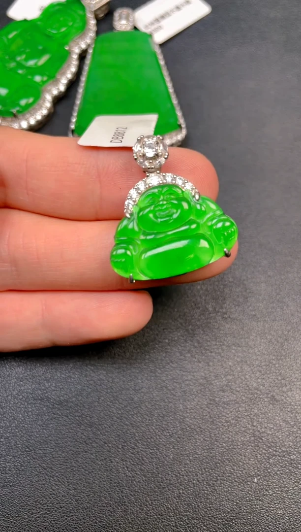 银S925镶嵌挂件翡翠吊坠