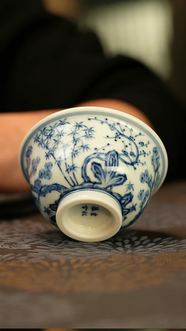 中式垂虹慕古松竹梅压手