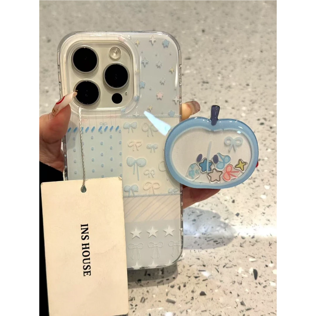 拼接星星蝴蝶结适用苹果16手机壳华为oppo小米vivo荣耀一加新款软