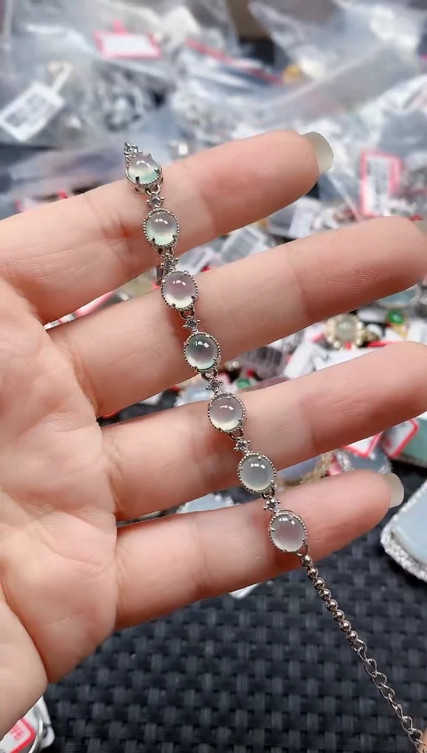 银S925镶嵌戒指翡翠天然A货缅甸翡翠