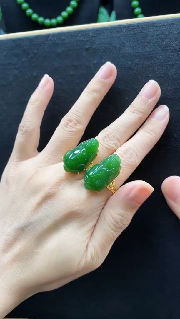 【闪购商品】和田玉戒指银S925镶嵌多样性发一