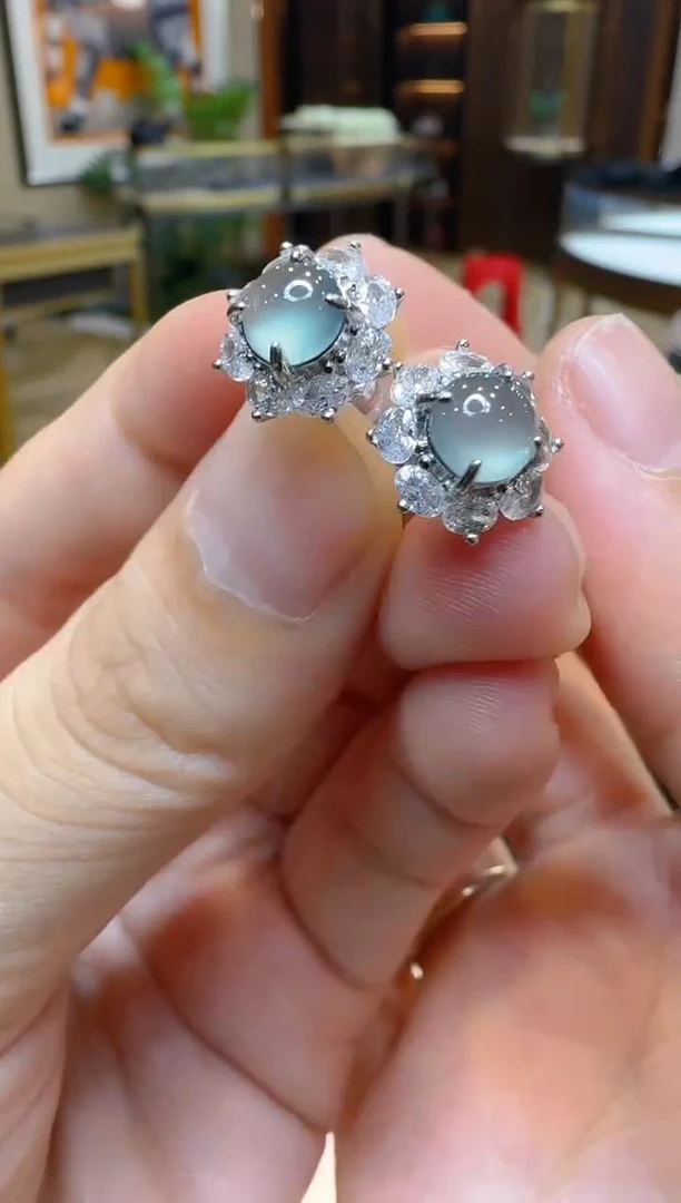 银S925镶嵌翡翠耳饰多样性团购发一件