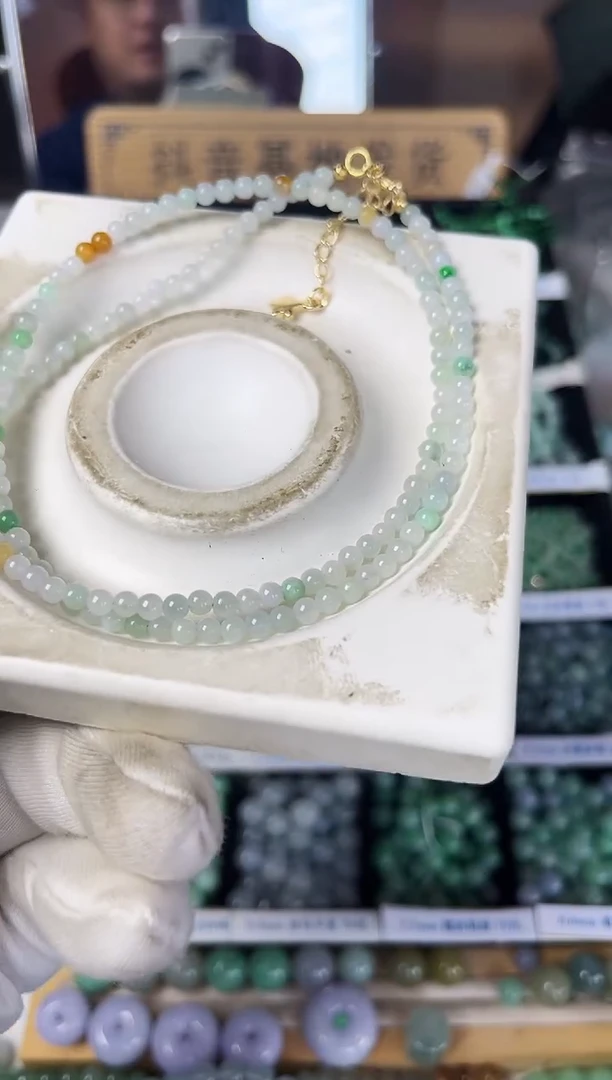 散珠翡翠翡翠项链小米珠