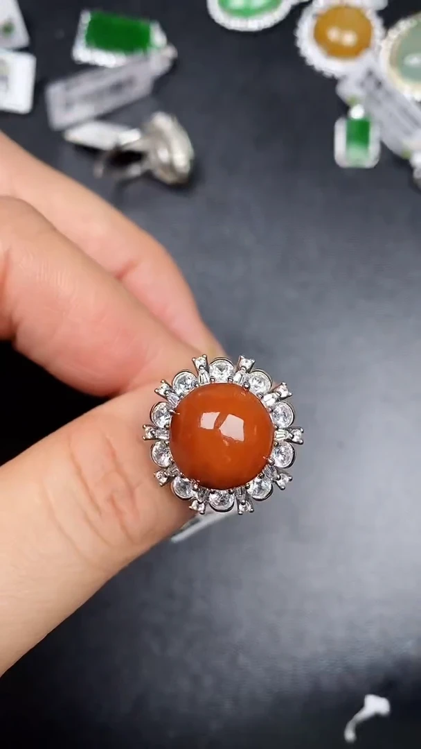 银S925镶嵌戒指翡翠2640