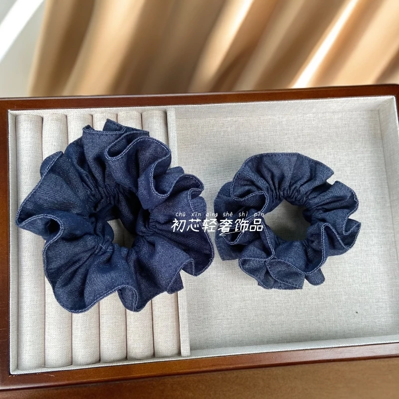 头绳~高品质牛仔大肠双层发圈马尾韩系发圈高档气质大肠发圈