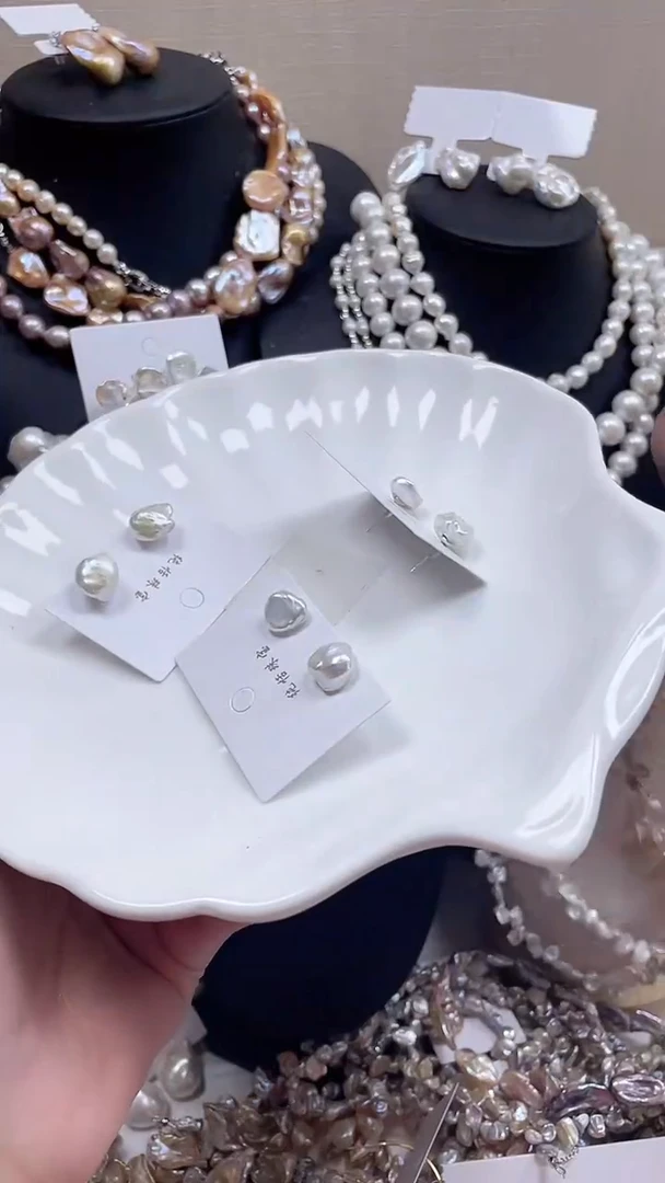 未镶嵌耳饰淡水珍珠【纯恬饰品】（多样性发货发一）