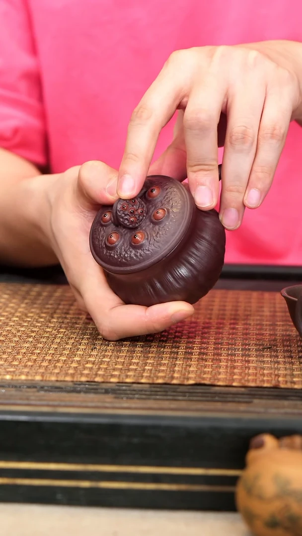 茶壶紫砂11《莲子盖杯》紫泥