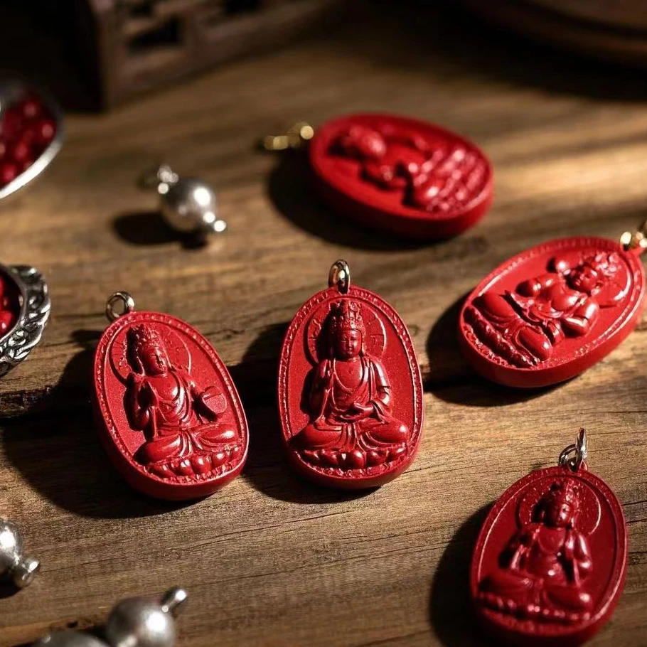 非金属玻璃吊坠 十二生肖专属守护佛红色吊坠，庇佑顺遂安康守护神