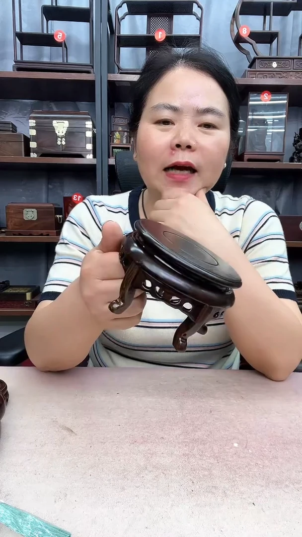 鸡翅木类端景台2696小李子红木工艺品