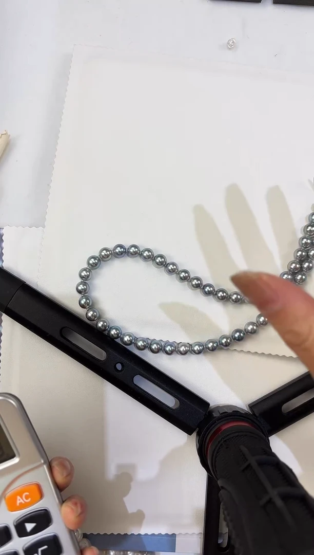 项链银S925镶嵌海水珍珠银款海水akoya珍珠项链