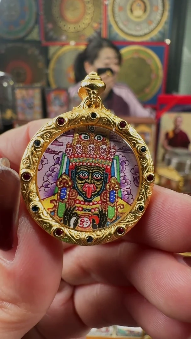 吊坠壹善缘城手绘唐卡扎基2.0