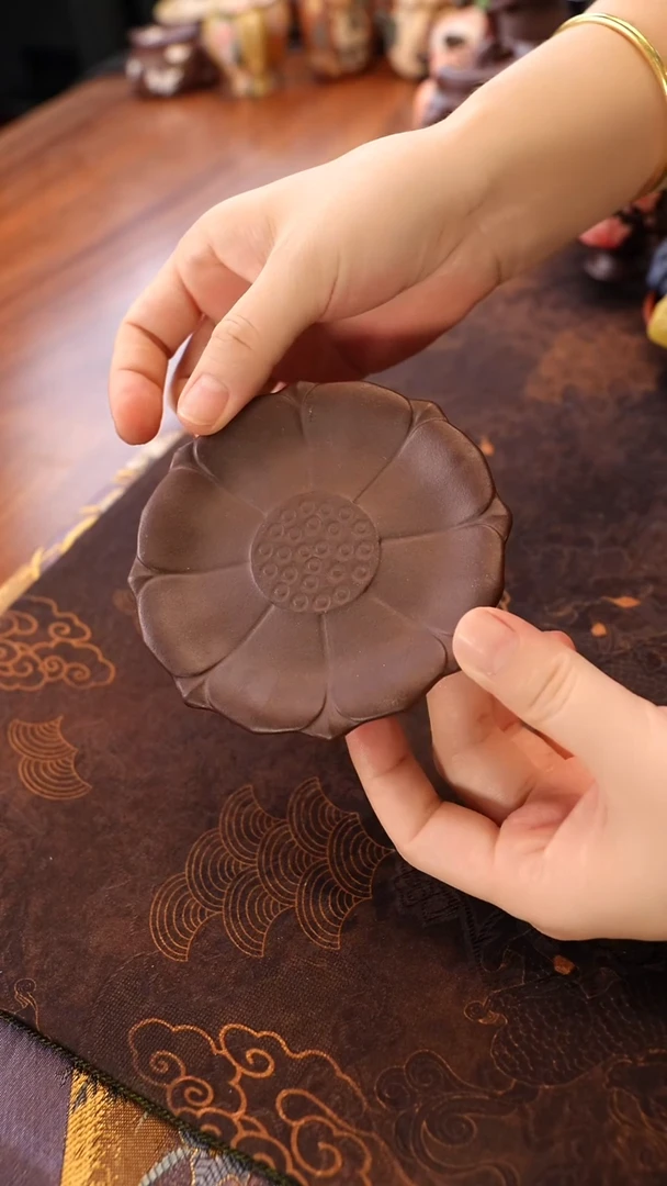 茶壶紫砂紫泥莲花垫