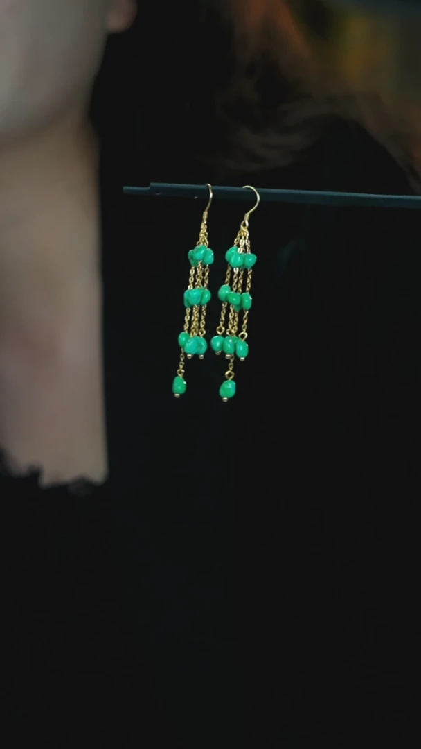 【闪购商品】绿松石耳环银S925镶嵌发货一件