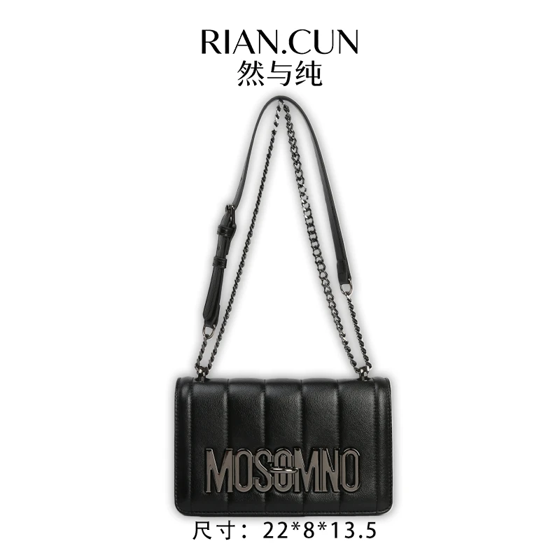 RAIN.CUN冬季2025新款轻奢设计单肩斜挎女包 SKL-7693-黑色