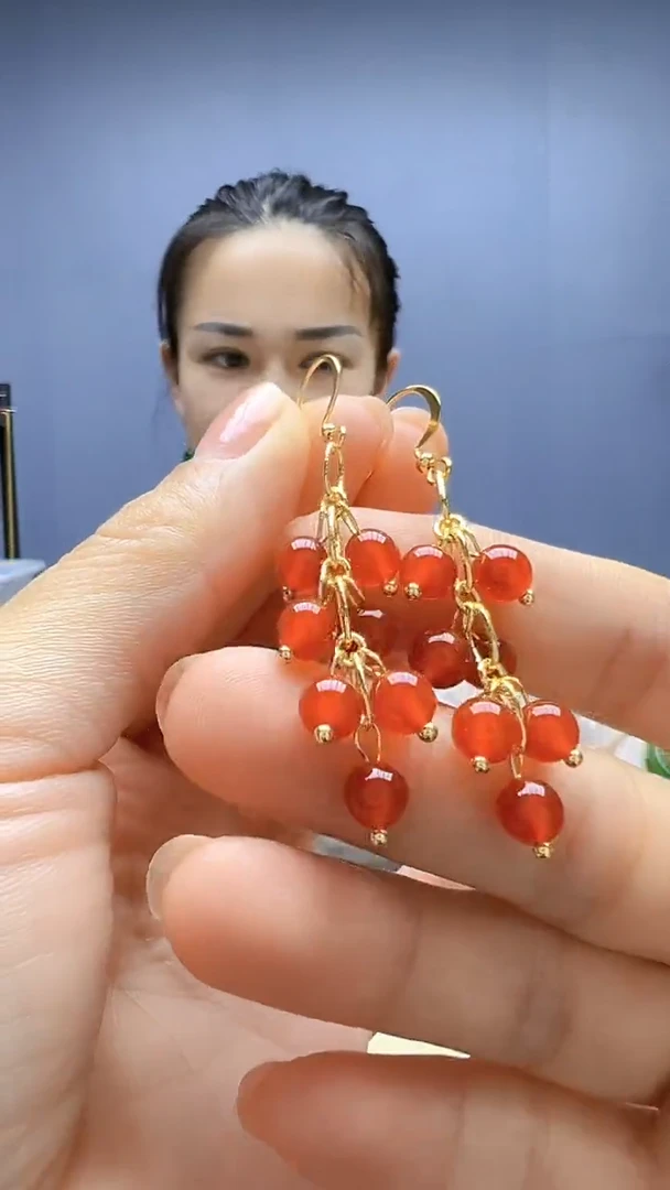 颈饰14K金镶嵌南红玛瑙随昔diy颈饰