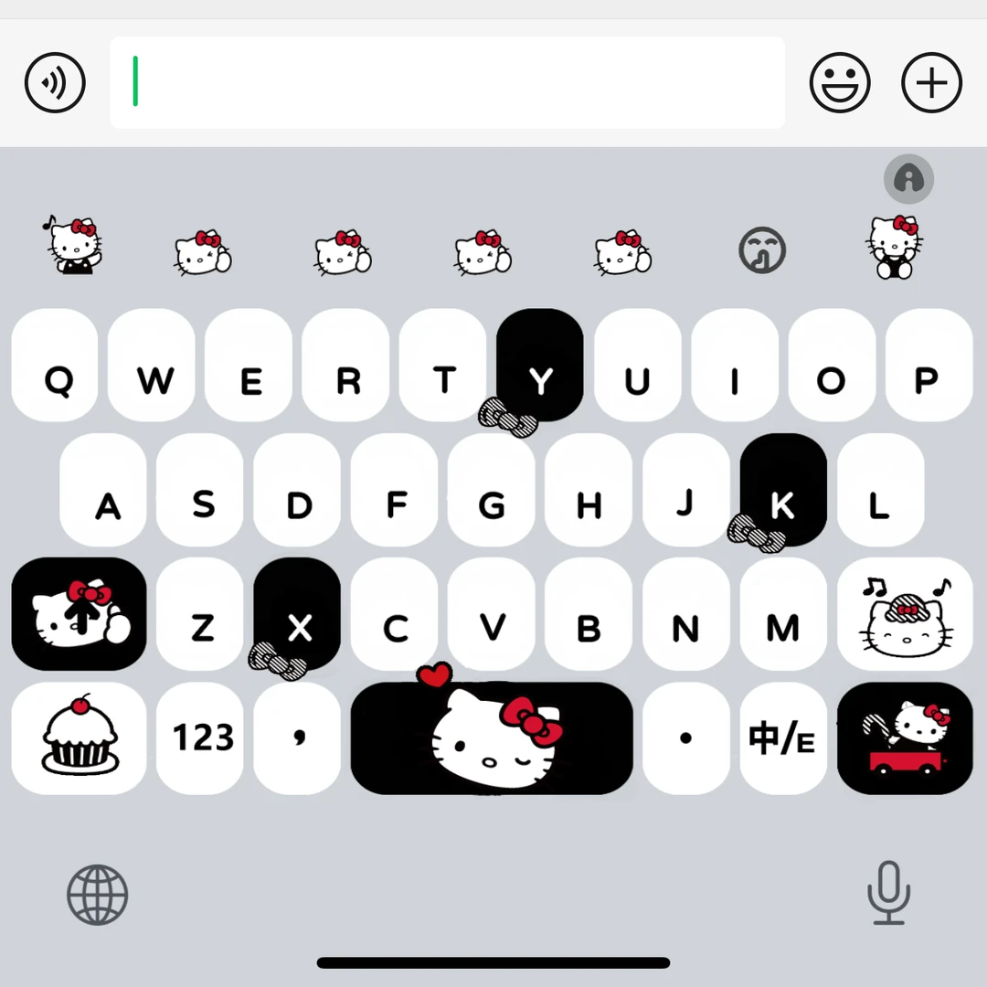 【黑色kitty】ios苹果安卓百度输入法可爱打字键盘皮肤美化白肚皮