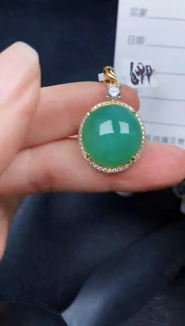 翡翠银S925镶嵌颈饰2381