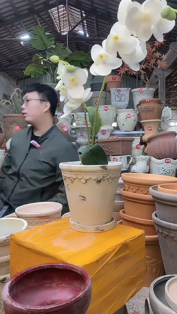 【闪购商品】缸1套15*15作旧陶巴洛克陶土托