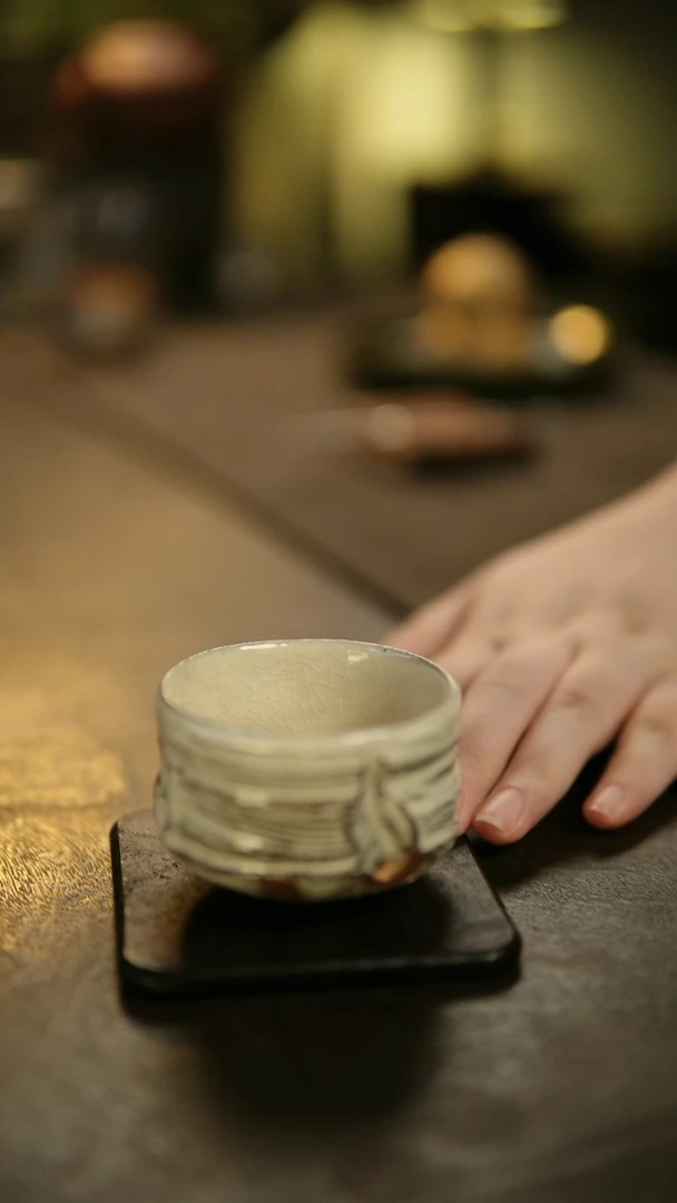 阿眠  张汝佳柴烧粉引开片单杯
