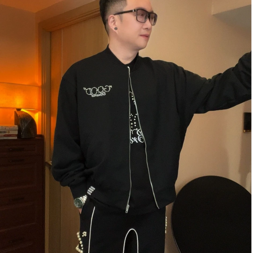 简约时尚【GD前后珍珠】拉链外套，男女同款