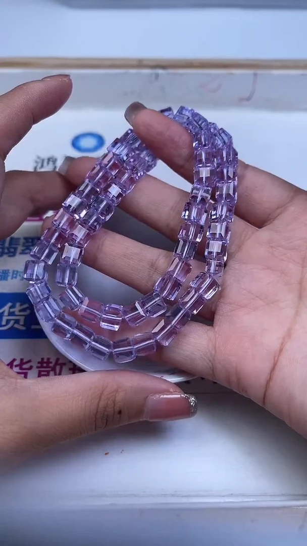 未镶嵌珠宝半成品水晶D675 维多利亚方糖8mm10个8元