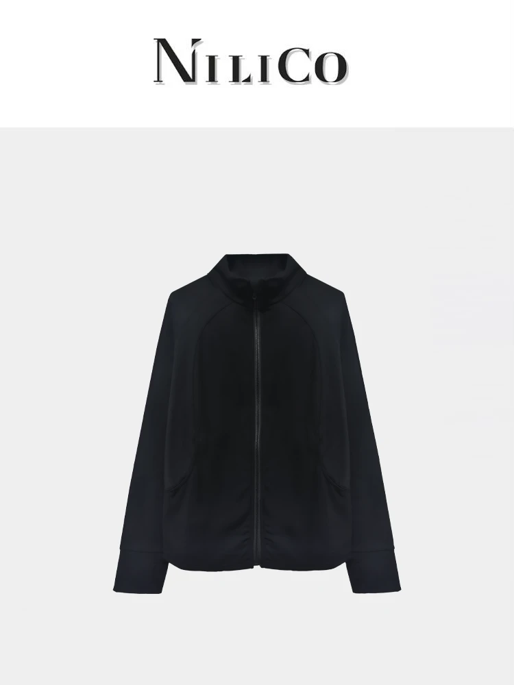 NILICO【瑜美人】显瘦修身加绒立领运动舒适塑形瑜伽服外套