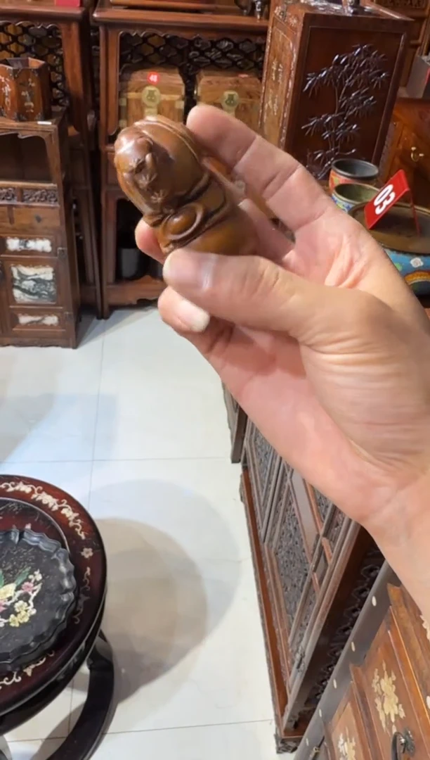 木木头款黄杨马上有钱手把件68