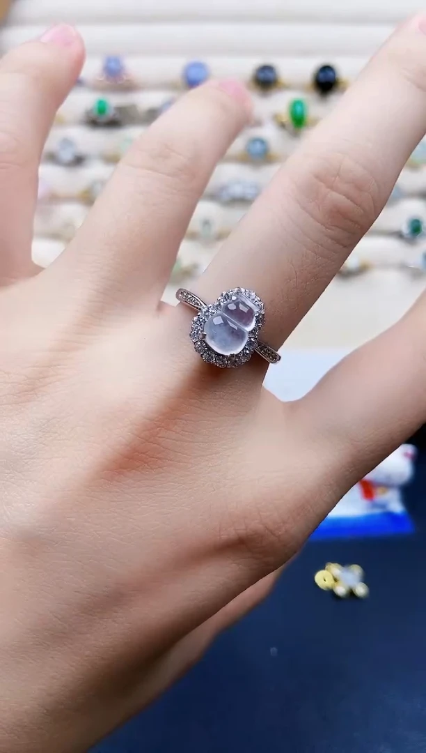 翡翠戒指银S925镶嵌21