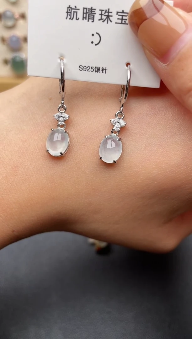 翡翠戒指银S925镶嵌一物一证一礼盒