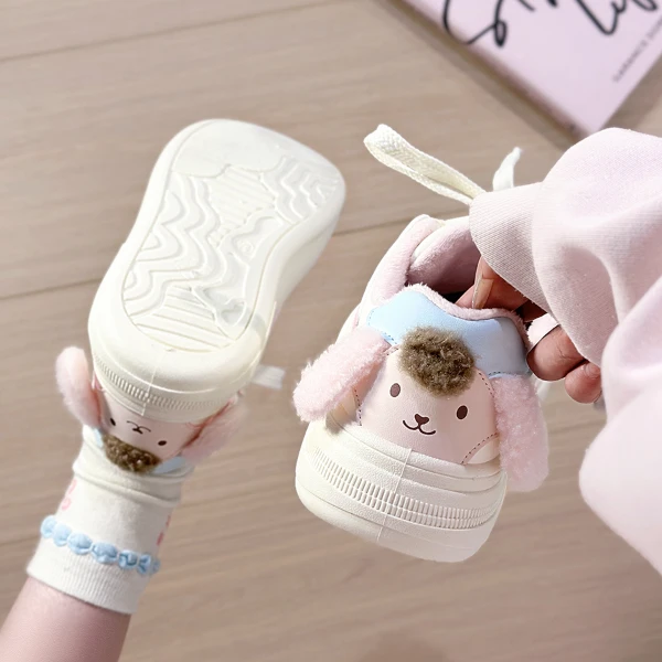 人本加绒休闲可爱板鞋女2025秋冬新款百搭原创小白鞋学生二棉鞋子