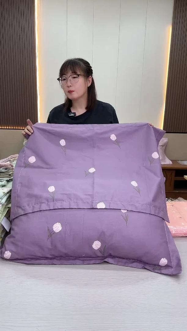棉棉全棉枕套一对  玫瑰枕套