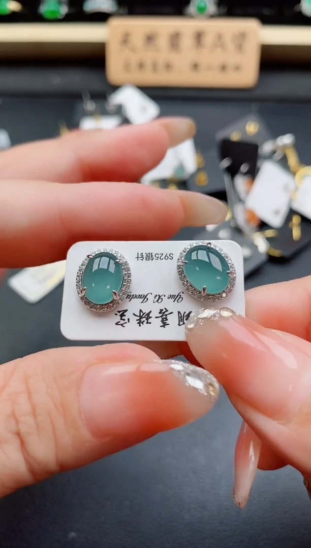 银S925镶嵌戒指翡翠1