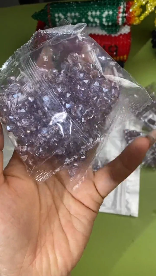 玻璃2795卡8华子车轮珠烟紫色1条