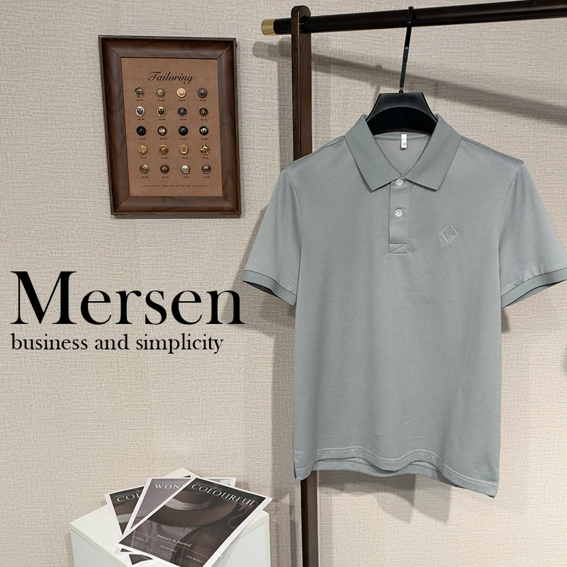 五周年【翻领T恤】时尚精品春夏款高端翻领桑蚕丝T恤短袖 2401372