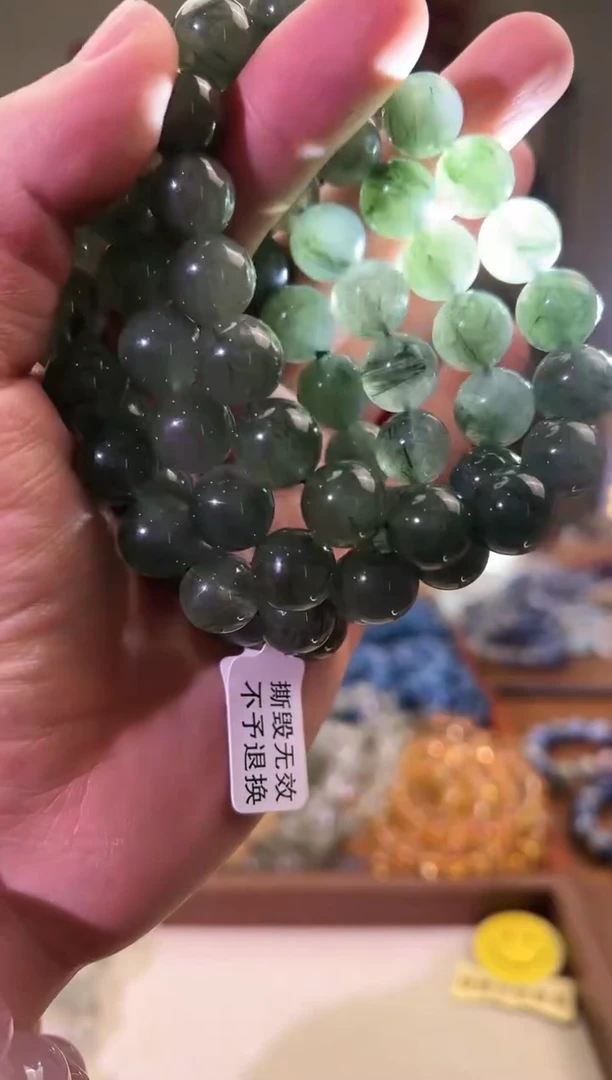 【闪购商品】发晶手串未镶嵌12.5mm绿发晶（多样性发其一）