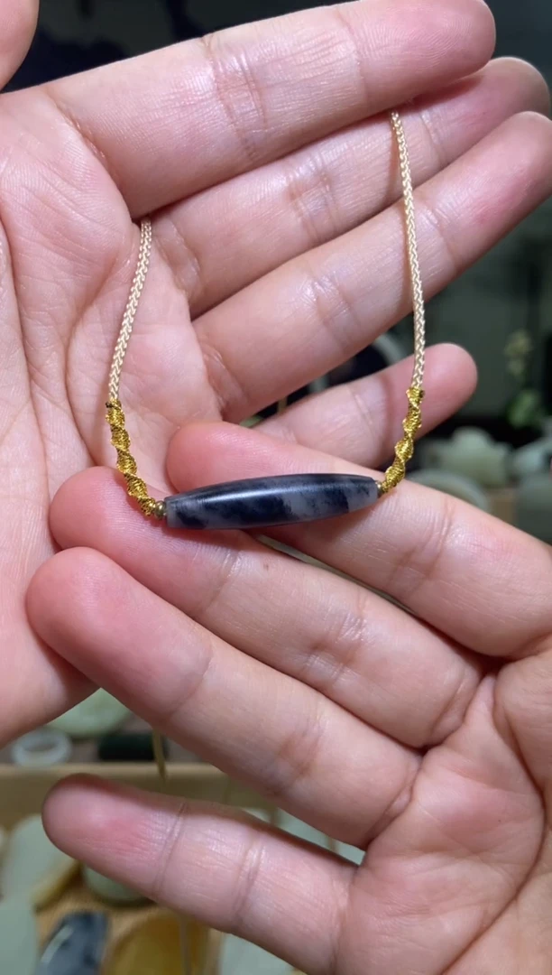 和田玉未镶嵌挂件新疆和田玉青花玉勒子挂件